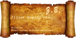 Zilzer Boglárka névjegykártya